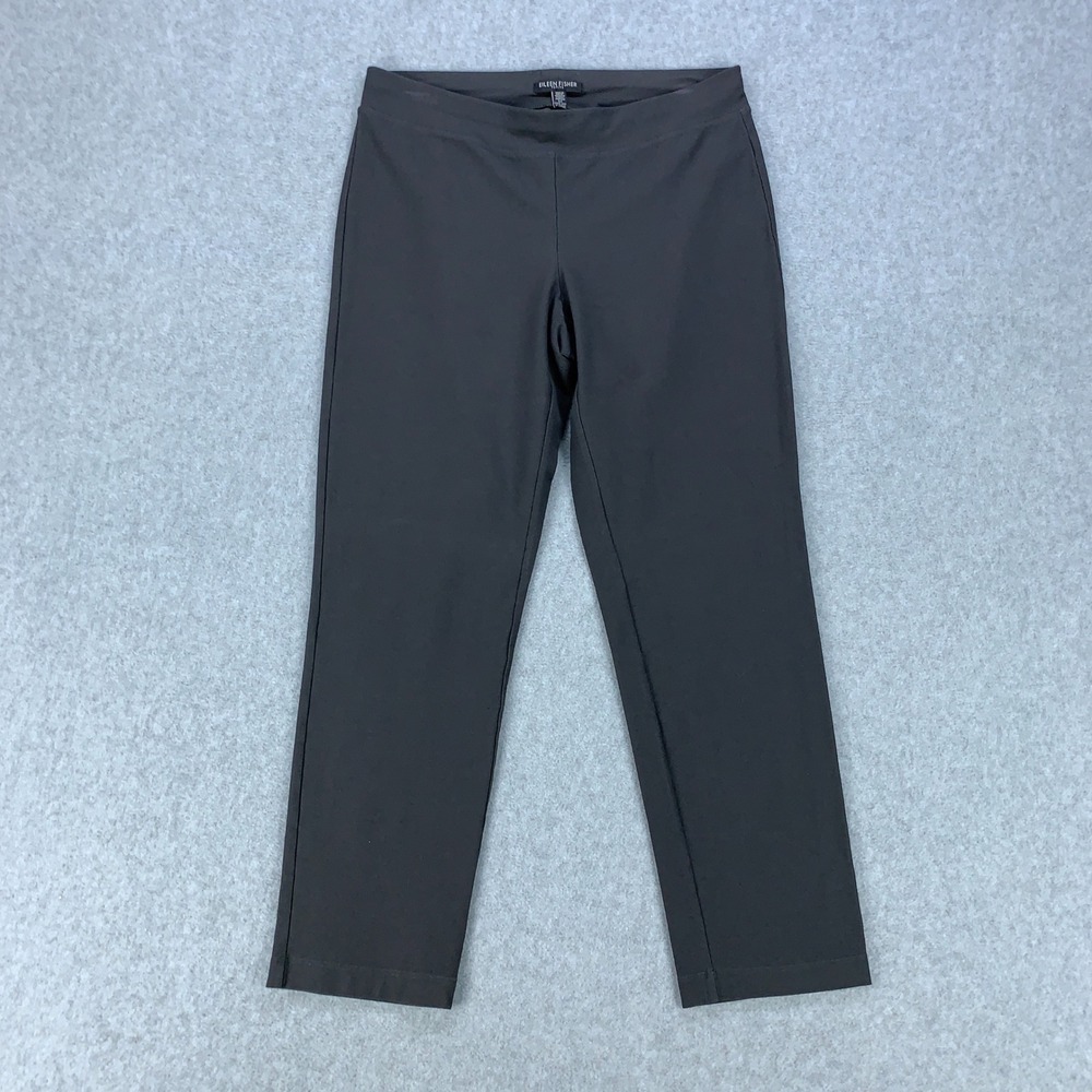 Eileen Fisher Ankle Pants Women PS Gray Stretch Viscose Blend Pull On S16TK